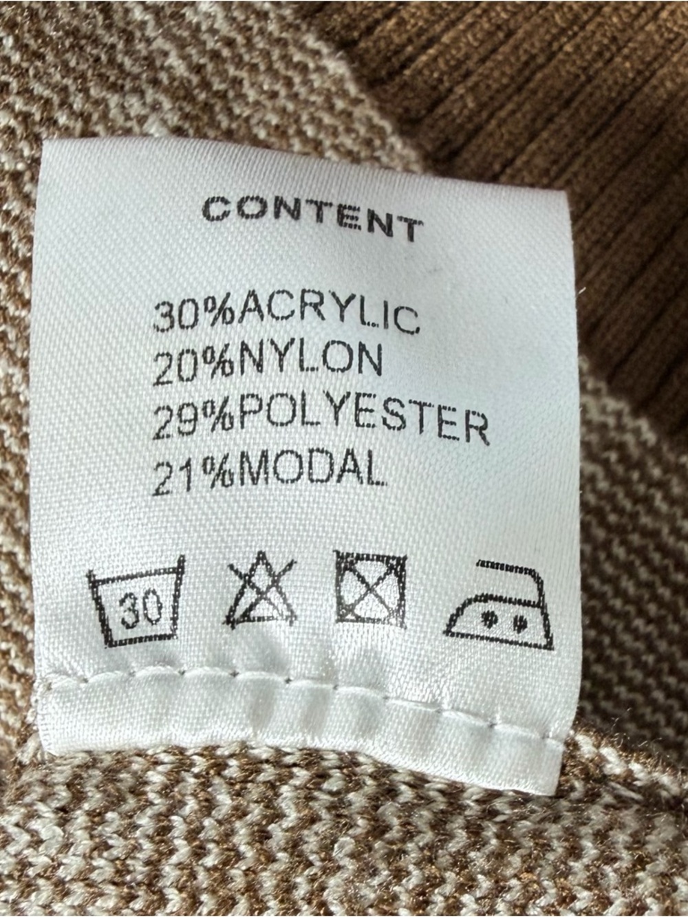 Ellandemm Woman’s Monogram Preppy Academia Cardigan Brown & Ivory 
Size S/M - Picture 7 of 9
